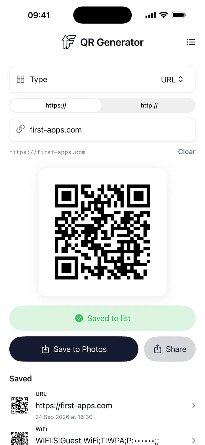 Type a link and the code appears instantly